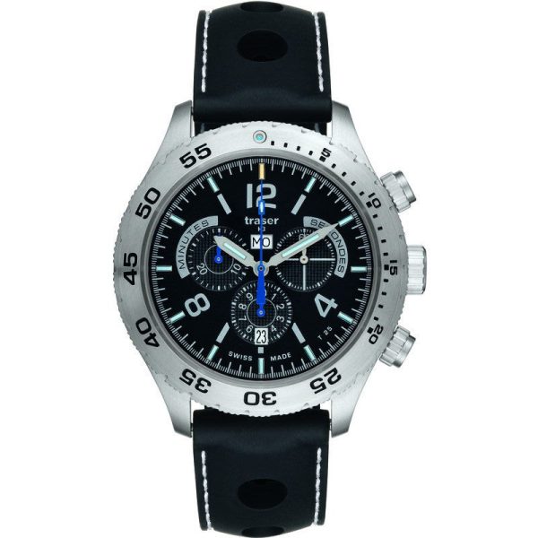 traser H3 Elegance Chronograph Sapphire Watch | Silicone Master Strap on Sale
