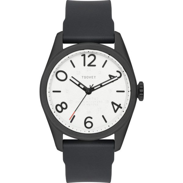 Tsovet JPT-NT42 Matte Black & White Watch | Black Rubber Online now