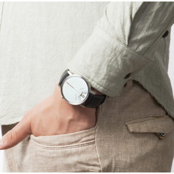 Projects Watches Past, Present & Future Watch | White Leather Discount - Image 3
