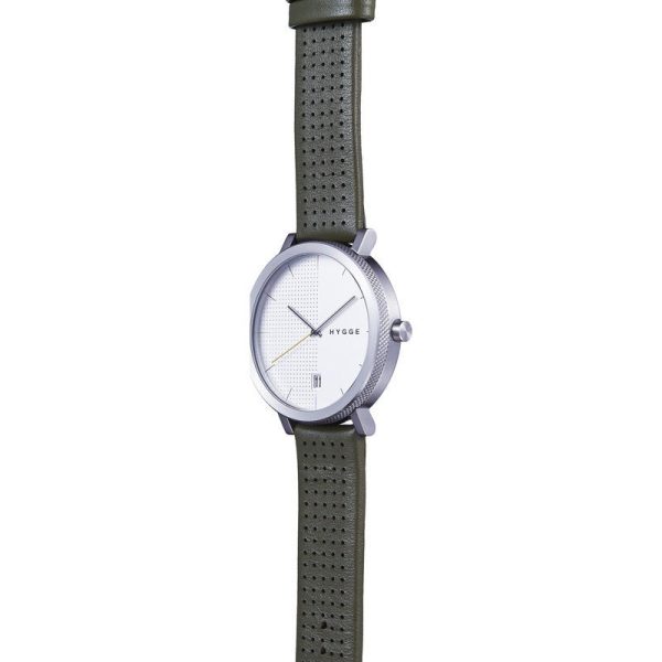 Hygge 2203 Silver Watch | Khaki Leather Online Hot Sale - Image 3