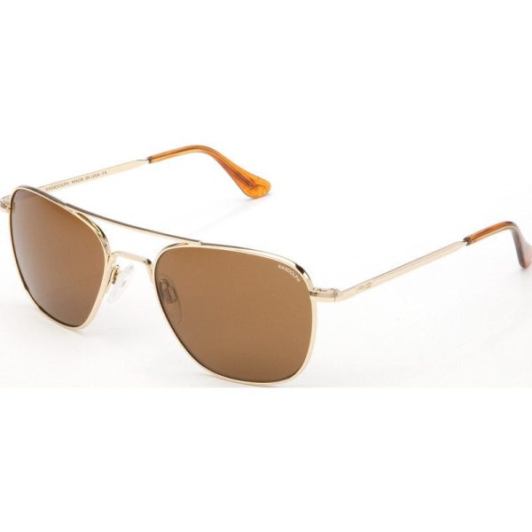 Randolph Engineering Aviator 23K Gold Sunglasses | Tan Polarized Skull For Cheap - Image 2