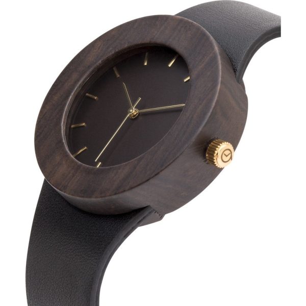 Analog Carpenter Leather & Blackwood Wood Watch | Markings For Discount - Image 2