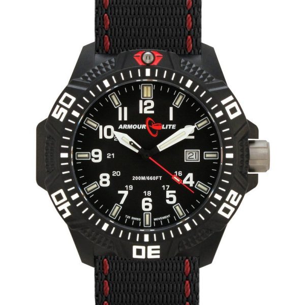 Armourlite Sapphire AL603 Watch Black-White | Nylon Online