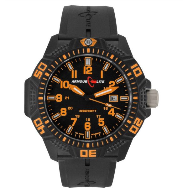 Armourlite Sapphire AL612 Watch Black-Orange | Rubber For Discount