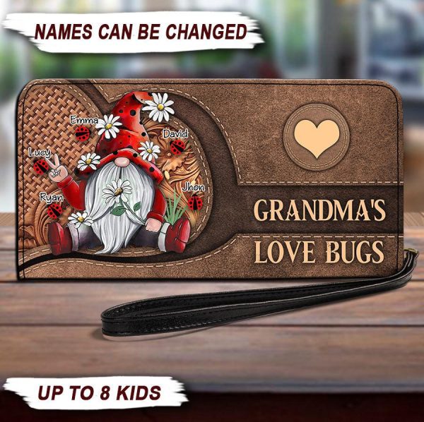 Grandma s Love Bugs Personalized Clutch Purse, Personalized Gift for Nana, Grandma, Grandmother, Grandparents - PU020PS00 Sale
