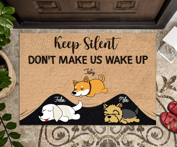 Dog Keep Silent Personalized Doormat, Personalized Gift for Dog Lovers, Dog Dad, Dog Mom - DM004PS08 Online Hot Sale
