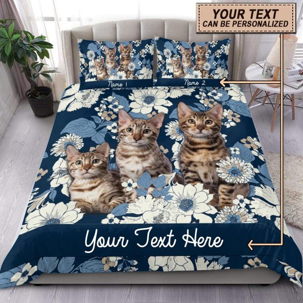 Personalized Cat Bedding Set, Personalized Gift for Cat Lovers, Cat Mom, Cat Dad - BD113PS06 Discount