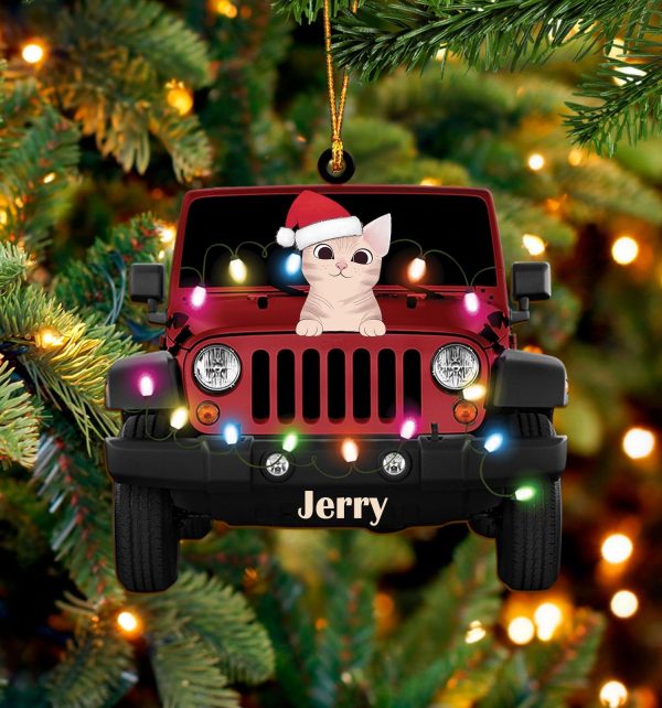 Cat On Car Personalized Wooden Ornaments, Christmas Gift, Personalized Gift for Cat Lovers, Cat Mom, Cat Dad, Personalized Christmas Gift - WO007PS08 Discount - Image 2