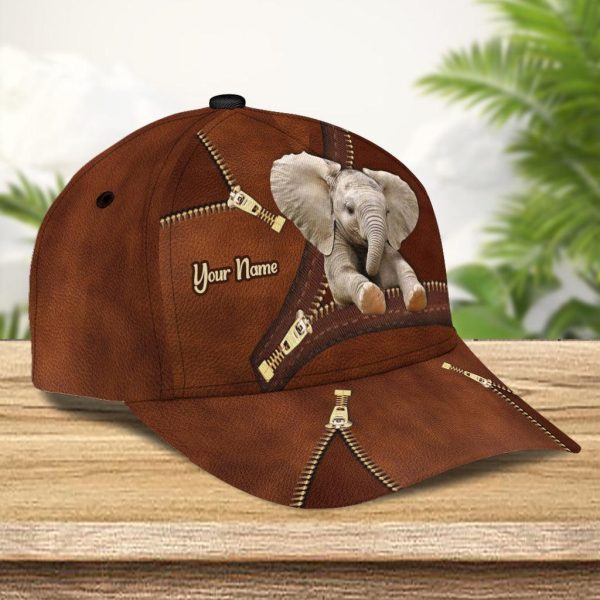 Personalized Elephant Classic Cap, Personalized Gift for Elephant Lovers - CP489PS06 Online Hot Sale - Image 3