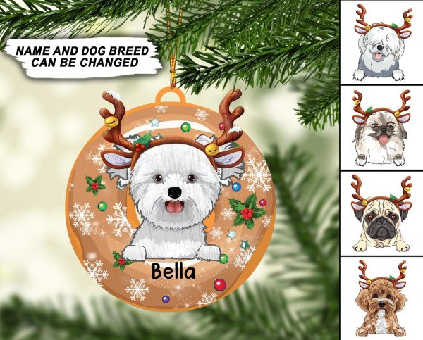 Dog Personalized Custom Shaped Ornament, Personalized Gift for Dog Lovers, Dog Dad, Dog Mom - WO013PS03 on Sale