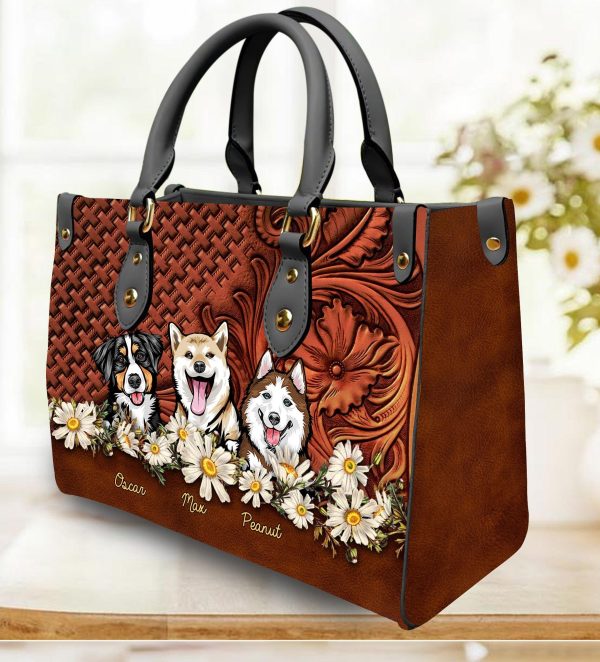 Dog Personalized Leather Handbag, Personalized Gift for Dog Lovers, Dog Dad, Dog Mom - LD015PS09 Fashion - Image 2