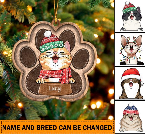 Cat Personalized Custom Shaped Ornament, Personalized Gift for Cat Lovers, Cat Mom, Cat Dad - WO020PS04 For Discount