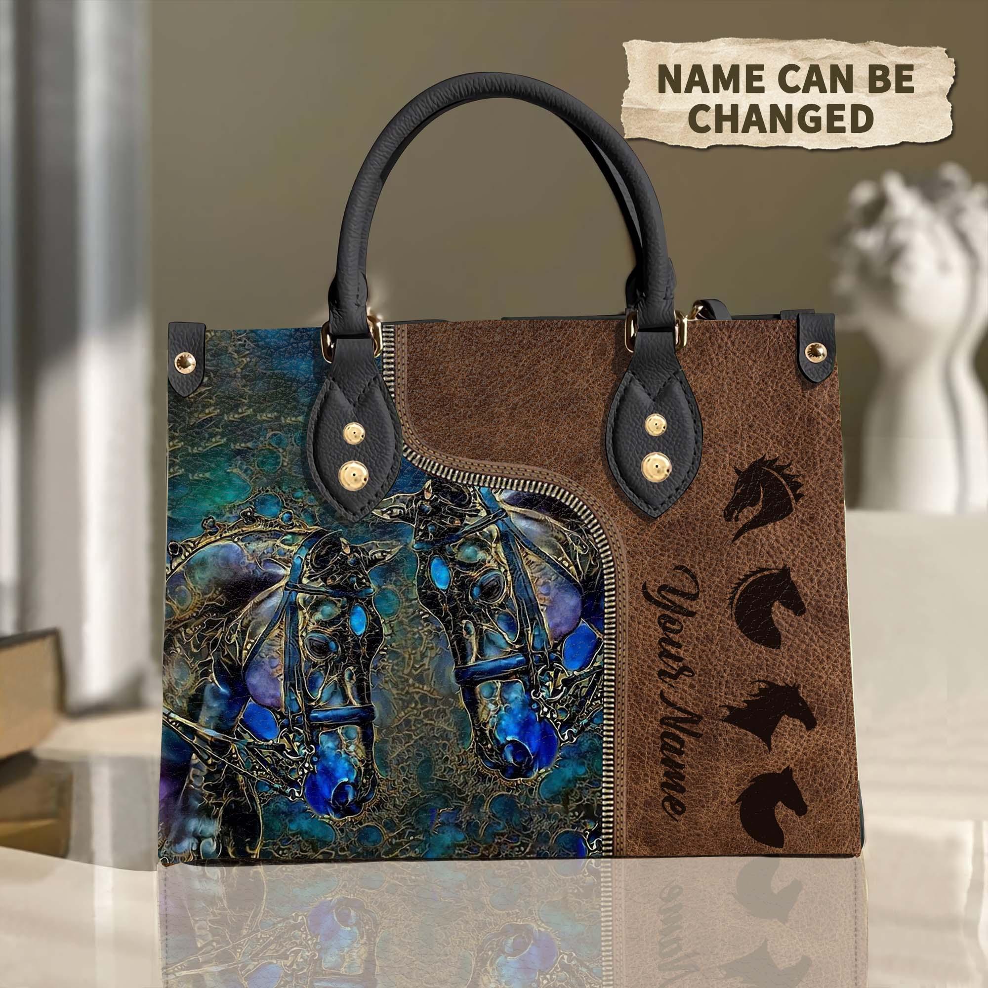 Personalized Horse Leather Handbag, Personalized Gift for Horse Lovers – LD199PS06 Online Hot Sale