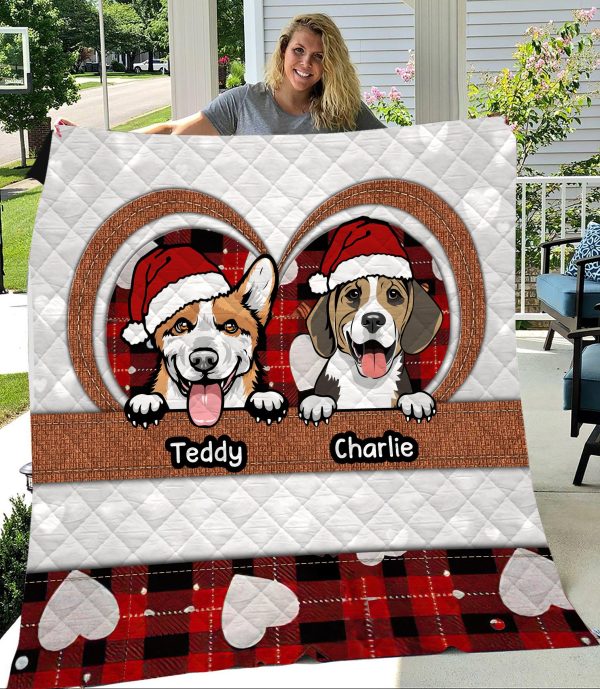Dog Personalzied Blanket & Quilt, Gift for Dog Lovers, Dog Dad, Dog Mom - QB003PS05 Fashion - Image 2