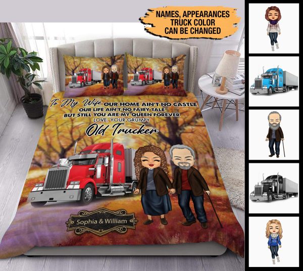 A Letter From Your Grumpy Old Trucker Personalized Bedding Set, Personalized Gift for Truckers - BD027PS01 Sale