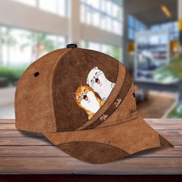 Cat Brown Curves Personalized Classic Cap, Personalized Gift for Cat Lovers, Cat Mom, Cat Dad - CP038PS07 Supply - Image 3