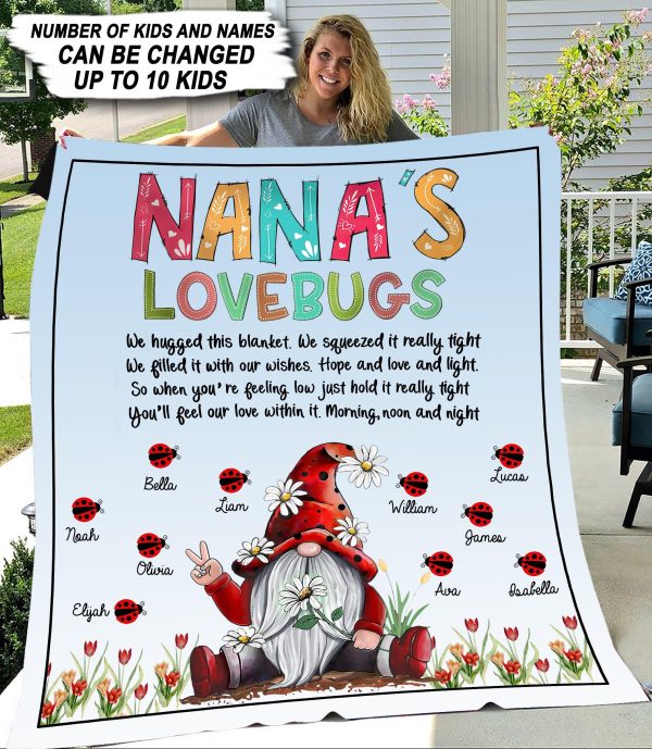 Lovebugs Grandma Personalzied Blanket & Quilt, Gift for Nana, Grandma, Grandmother, Grandparents - QB002PS05 Online Hot Sale