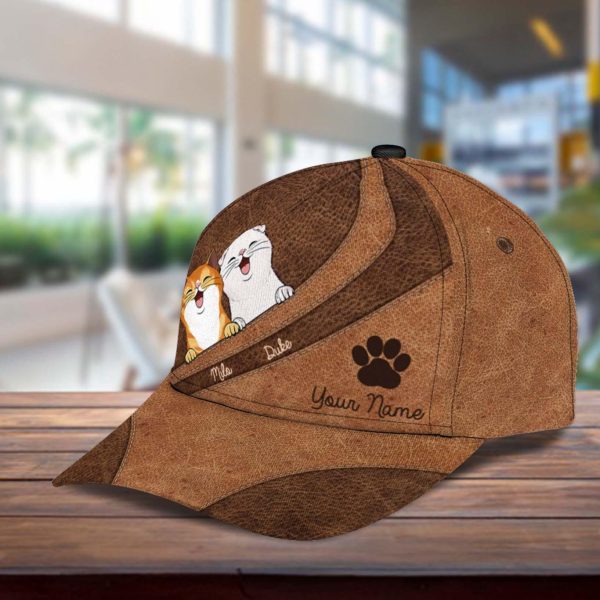 Cat Brown Curves Personalized Classic Cap, Personalized Gift for Cat Lovers, Cat Mom, Cat Dad - CP038PS07 Supply - Image 5