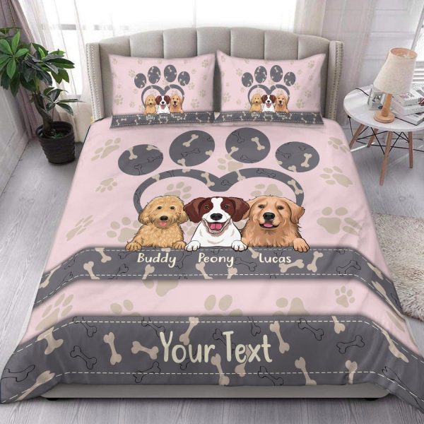 Dog Baby Pink Personalized Bedding Set, Personalized Gift for Dog Lovers, Dog Dad, Dog Mom - BD017PS08 on Sale - Image 2