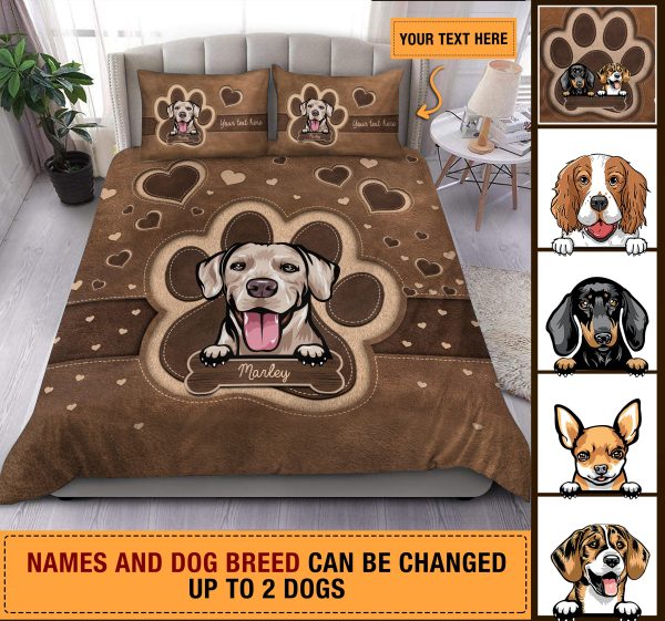 Dog Kiss Personalized Bedding Set, Personalized Gift for Dog Lovers, Dog Dad, Dog Mom - BD015PS09 Sale