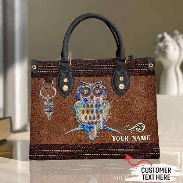 Personalized Owl Leather Handbag, Personalized Gift for Owl Lovers - LD163PS06 For Discount