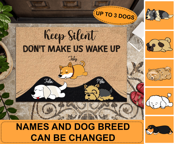 Dog Keep Silent Personalized Doormat, Personalized Gift for Dog Lovers, Dog Dad, Dog Mom - DM004PS08 Online Hot Sale - Image 2