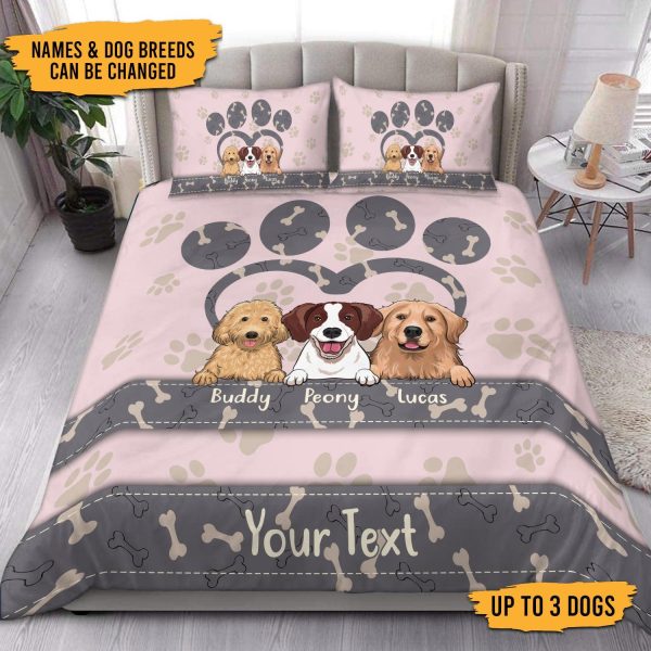 Dog Baby Pink Personalized Bedding Set, Personalized Gift for Dog Lovers, Dog Dad, Dog Mom - BD017PS08 on Sale