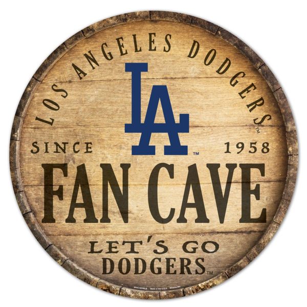 Los Angeles Dodgers Sign Wood 14 Inch Round Barrel Top Design Online Sale